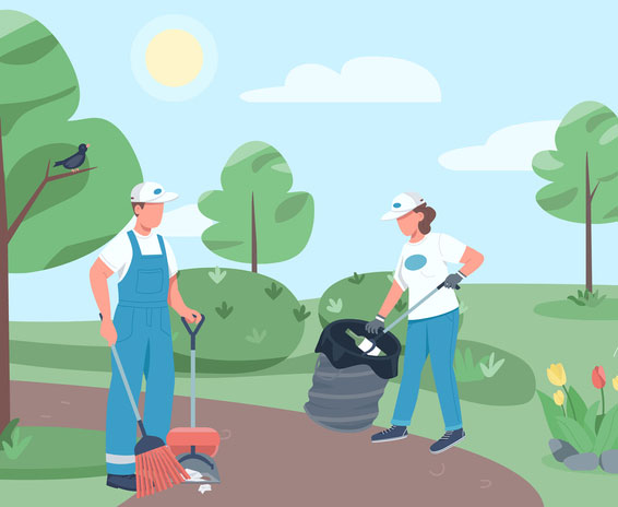 خدمات نظافت محوطه و فضای سبز